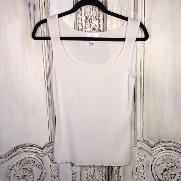 Ann Taylor LOFT White Sleeveless Scoop Neck Lightweight Sweater Top Size XS - Picture 1 of 9